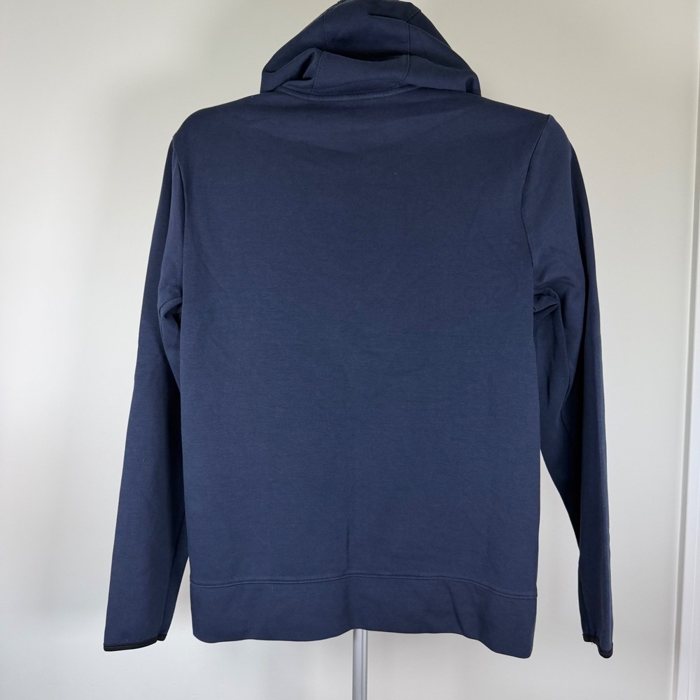 Old Navy Active Dynamic Fleece Hoodie Mens Small Navy Blue Zip Pocket Sweatshirt - Picture 3 of 10